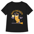 Happy Owloween Women S V Neck Tee V Neck T Shirt Minimal Style