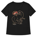 Turkey Riding T Rex Women S V Neck Tee V Neck T Shirt Everyday Wear