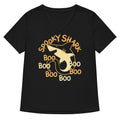 Spooky Shark Women S V Neck Tee V Neck T Shirt Minimal Style