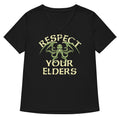 Respect Your Elders Women S V Neck Tee V Neck T Shirt Clean Design