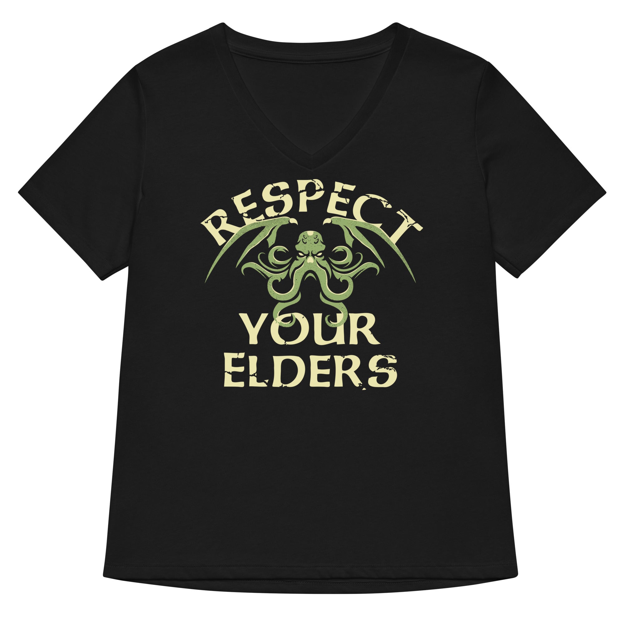 Respect Your Elders Women S V Neck Tee V Neck T Shirt Clean Design