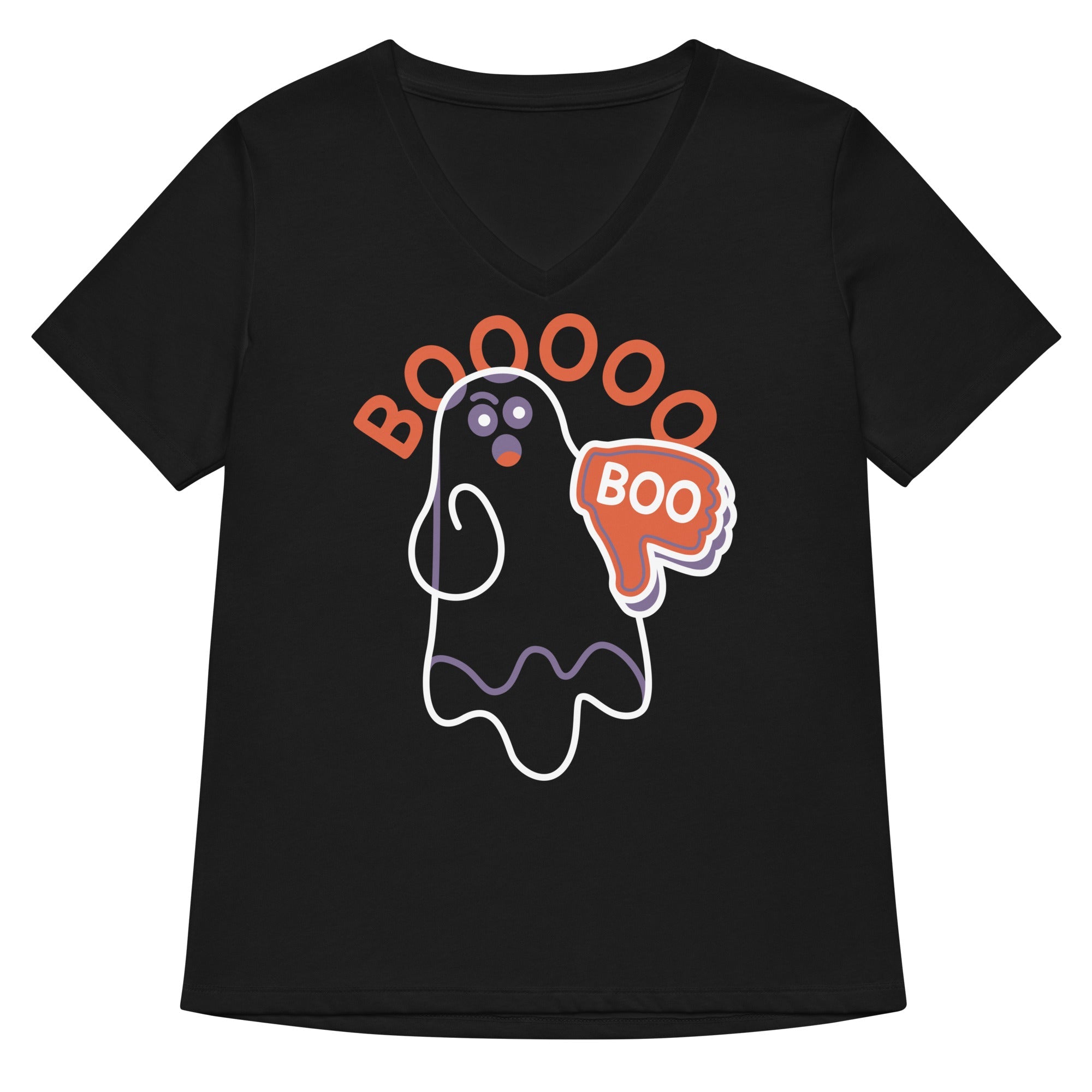 Ghost Boo Women S V Neck Tee V Neck T Shirt Gift Ready