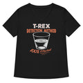 T Rex Detection Method Women S V Neck Tee V Neck T Shirt Premium Print