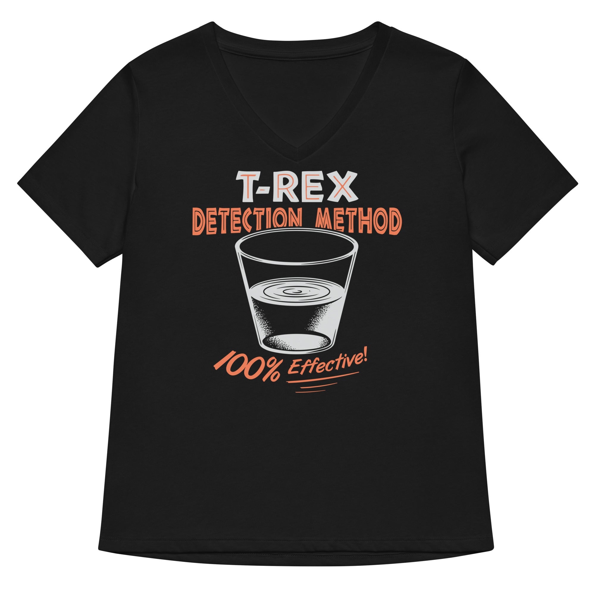T Rex Detection Method Women S V Neck Tee V Neck T Shirt Premium Print
