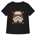 Sugar Skull Trooper Women S V Neck Tee V Neck T Shirt Clean Design