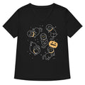 Cat Halloween In Space Women S V Neck Tee V Neck T Shirt Gift Ready