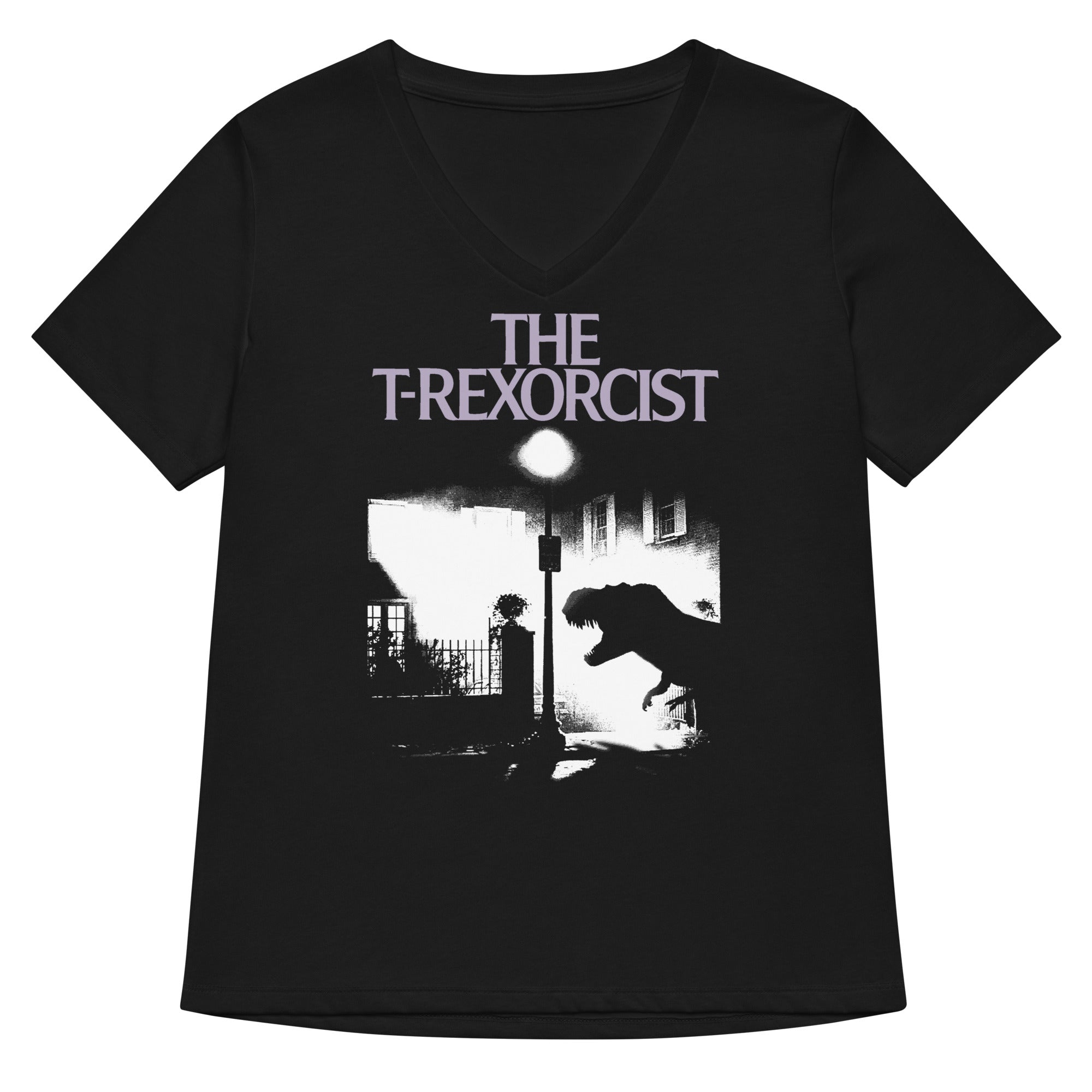 The T Rexorcist Women S V Neck Tee V Neck T Shirt Clean Design