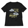 When I M Sad Stop Being And Be Awesome Instead Women S V Neck Tee V Neck T Shirt Minimal Style