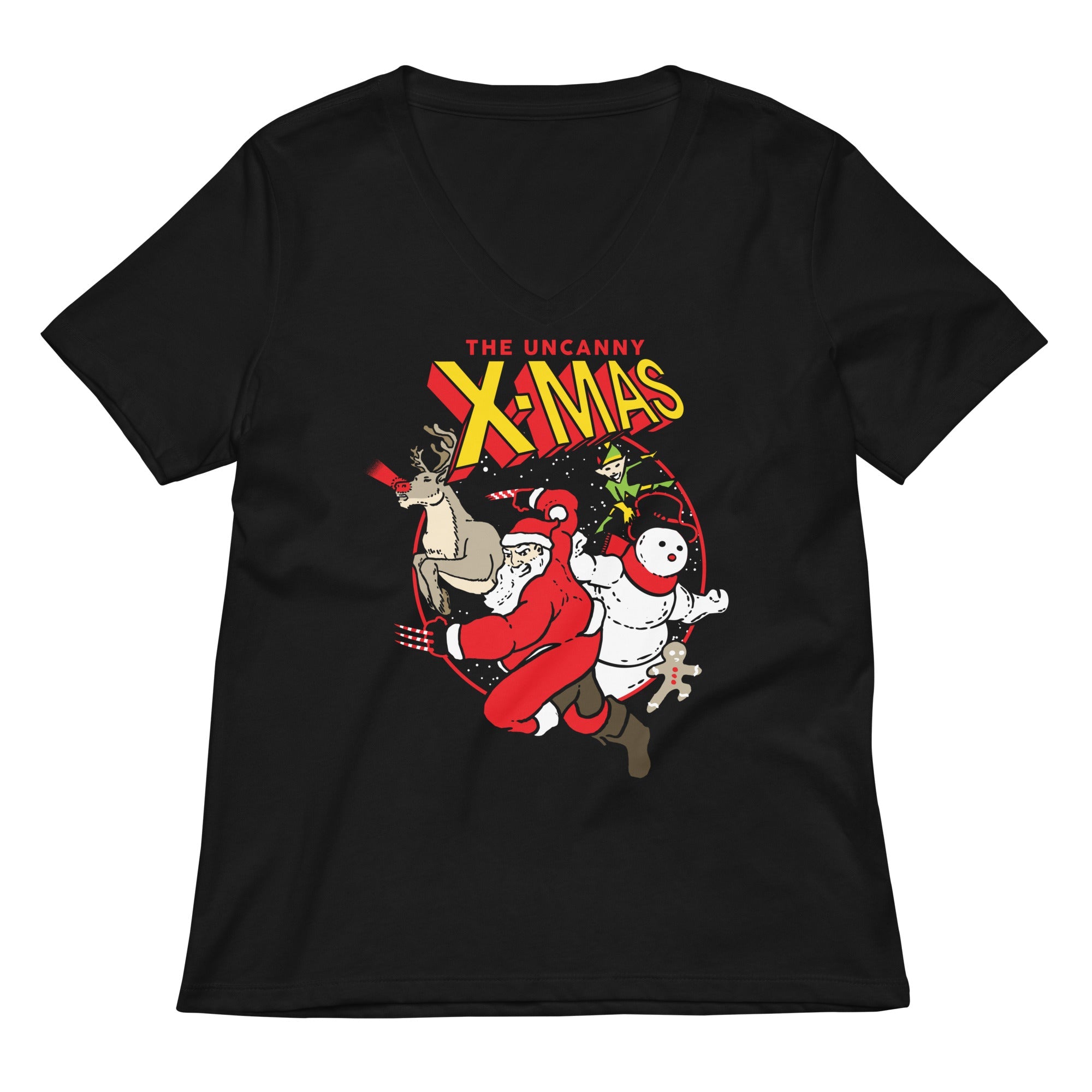 The Uncanny X Mas Women S V Neck Tee V Neck T Shirt US Trend