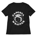 Gangsta Wrapper Women S V Neck Tee V Neck T Shirt US Trend
