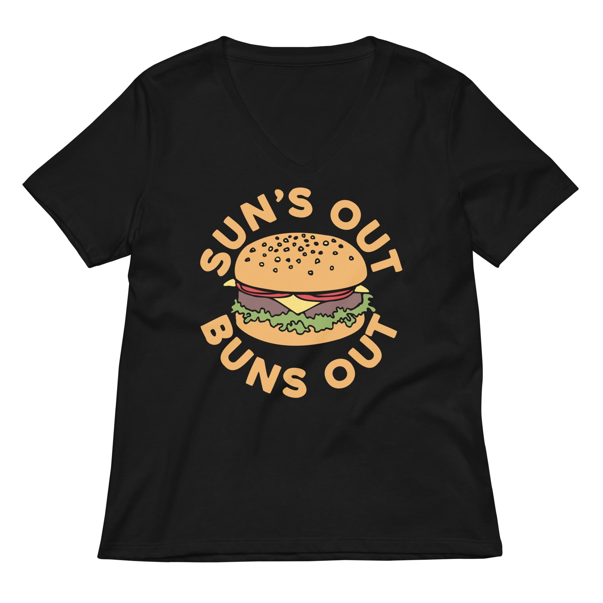 Sun S Out Buns Women V Neck Tee V Neck T Shirt US Trend