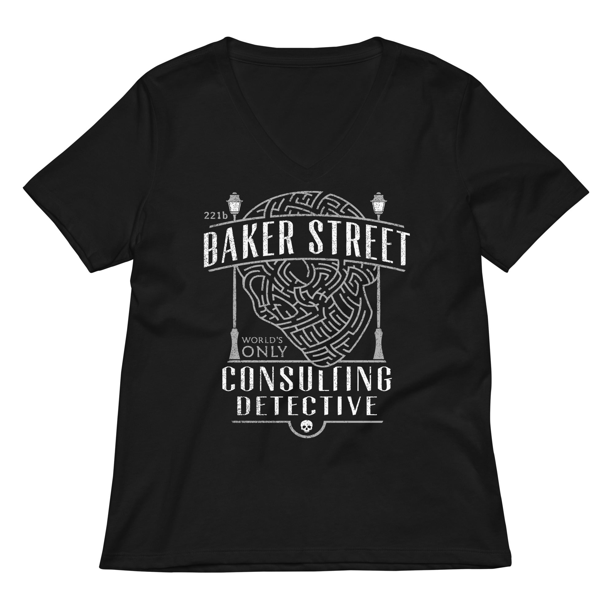 Baker Street Consulting Detective Women S V Neck Tee V Neck T Shirt Gift Ready
