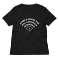 Home Is Where The Wifi Connects Automatically Women S V Neck Tee V Neck T Shirt Clean Design