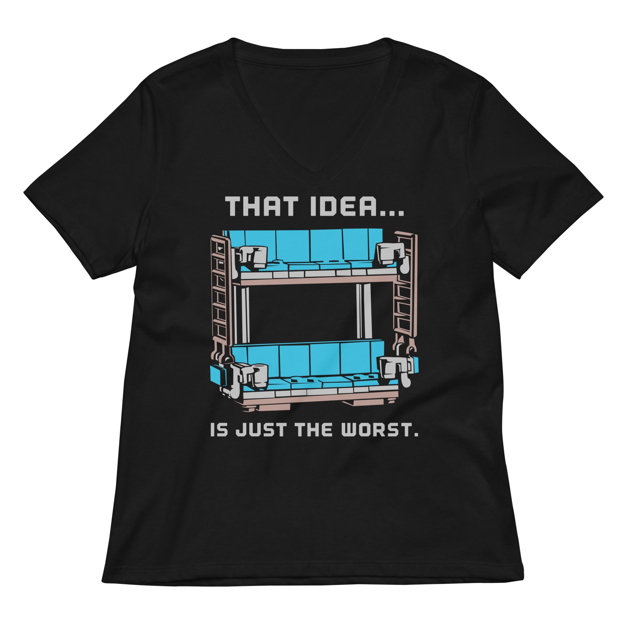 Double Decker Couch Women S V Neck Tee V Neck T Shirt Clean Design