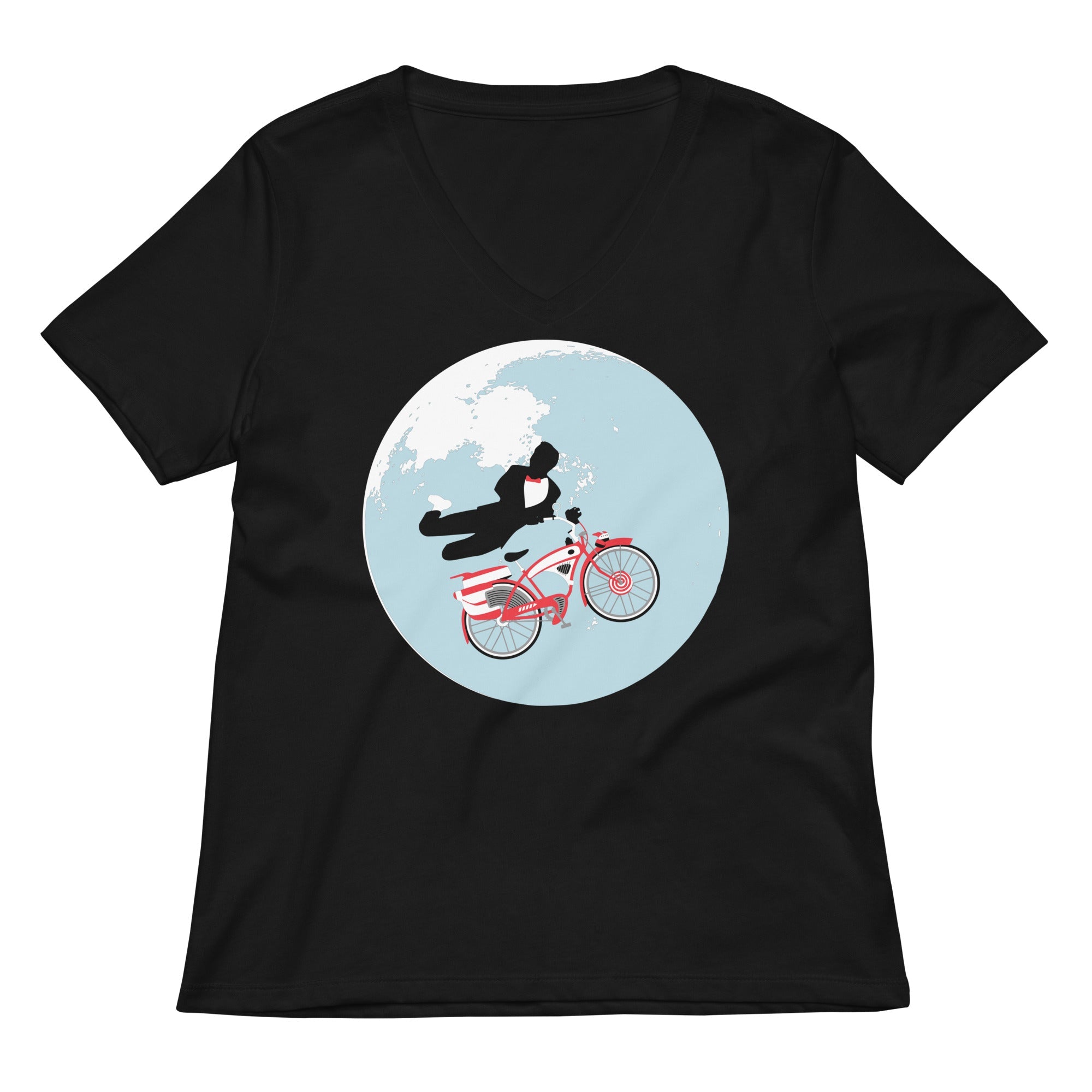 Jump The Moon Women S V Neck Tee V Neck T Shirt Clean Design