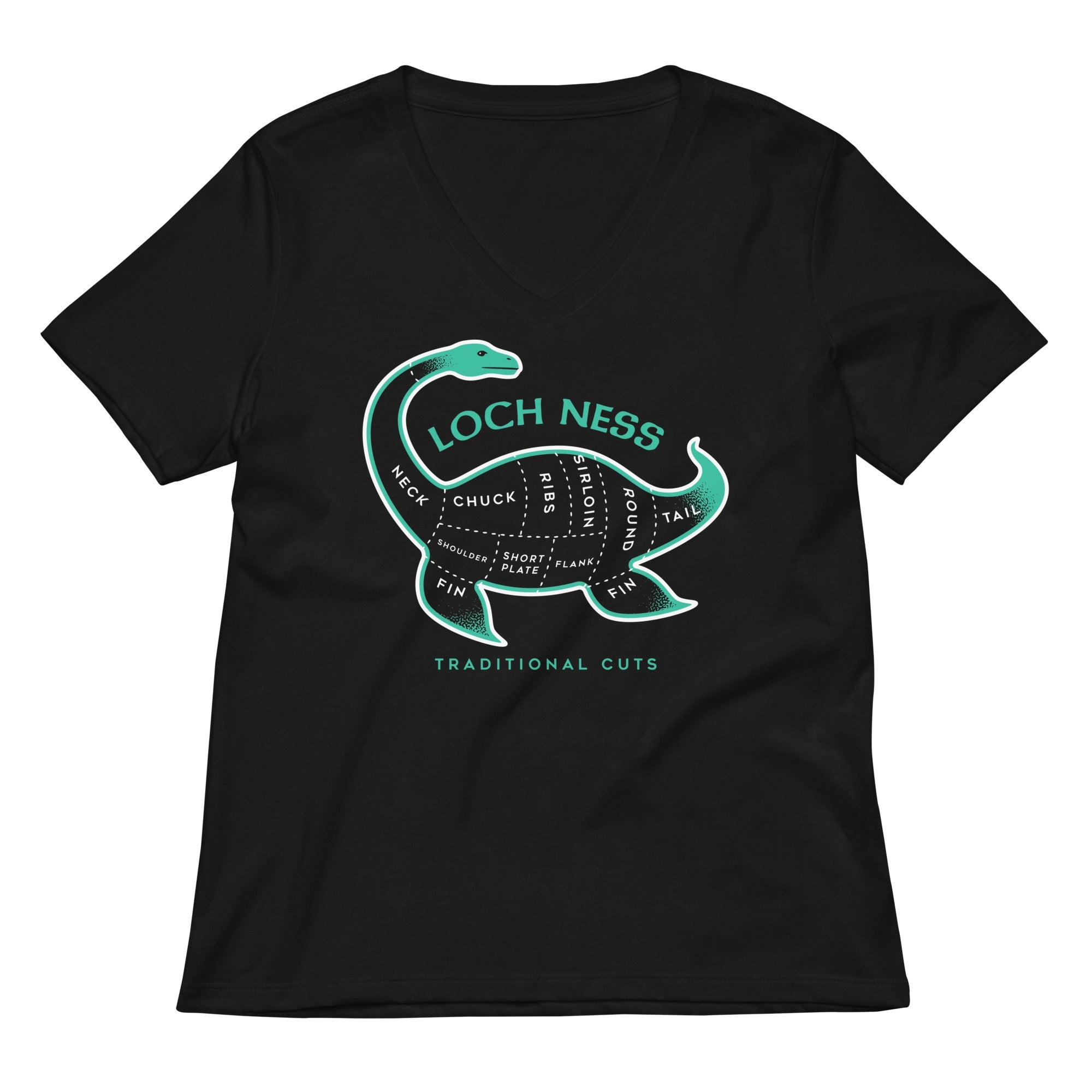 Loch Ness Traditional Cuts Women S V Neck Tee V Neck T Shirt Clean Design