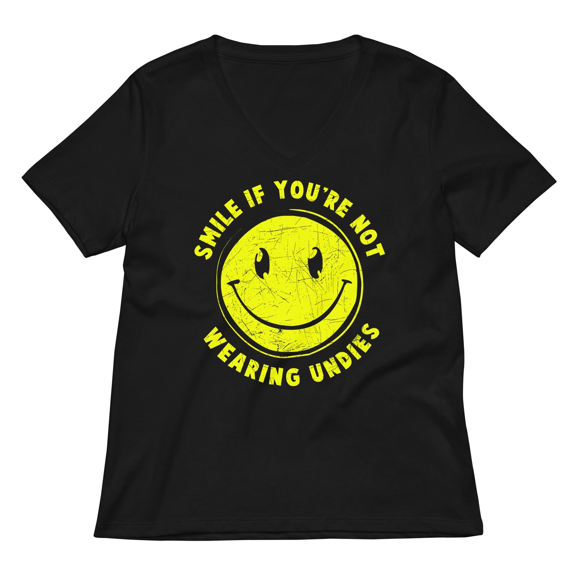 Smile For No Undies Women S V Neck Tee V Neck T Shirt US Trend