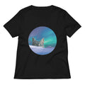 Meowthern Lights Women S V Neck Tee V Neck T Shirt Premium Print