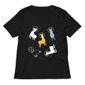 Llamas In Space Women S V Neck Tee V Neck T Shirt Gift Ready