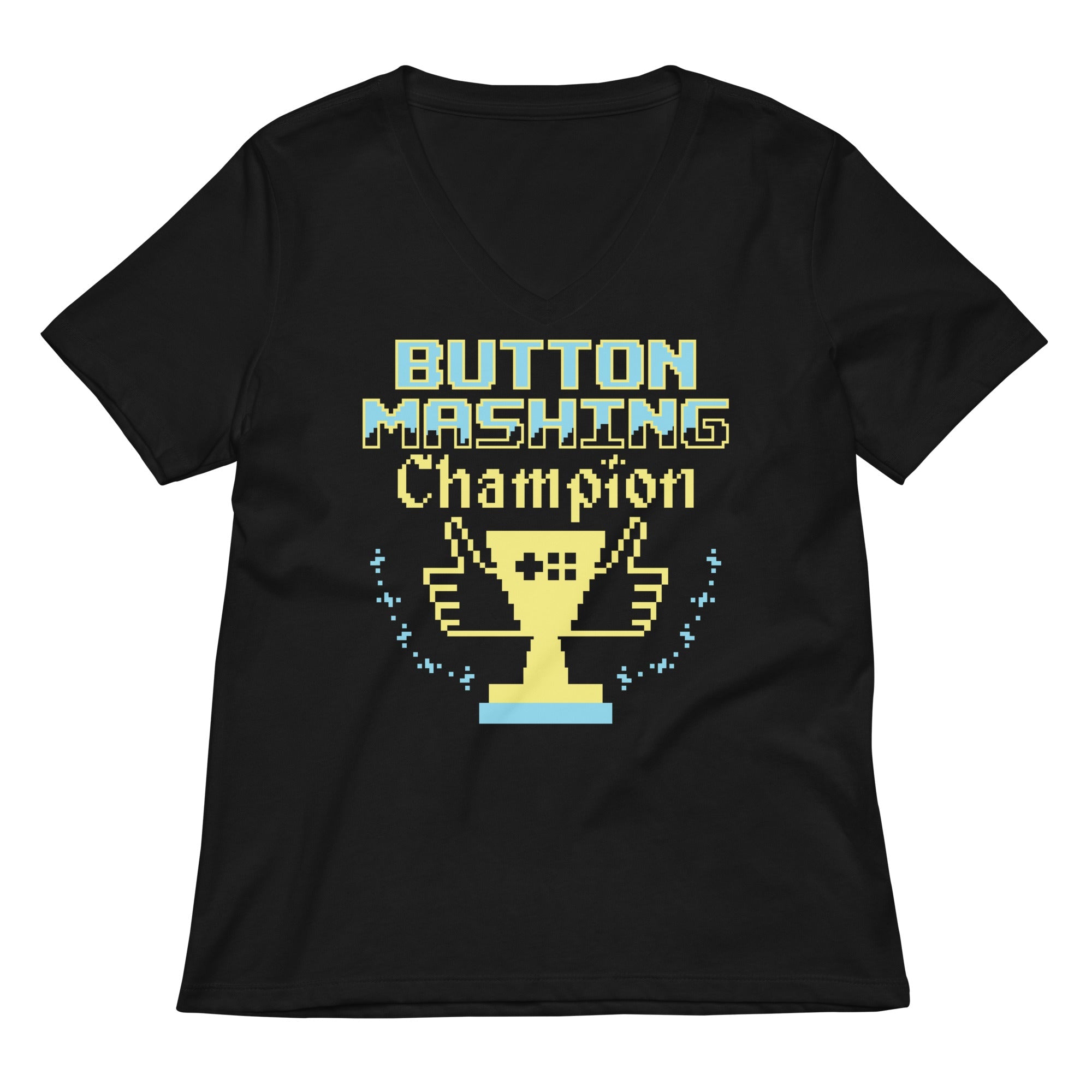 Button Mashing Champion Women S V Neck Tee V Neck T Shirt Minimal Style