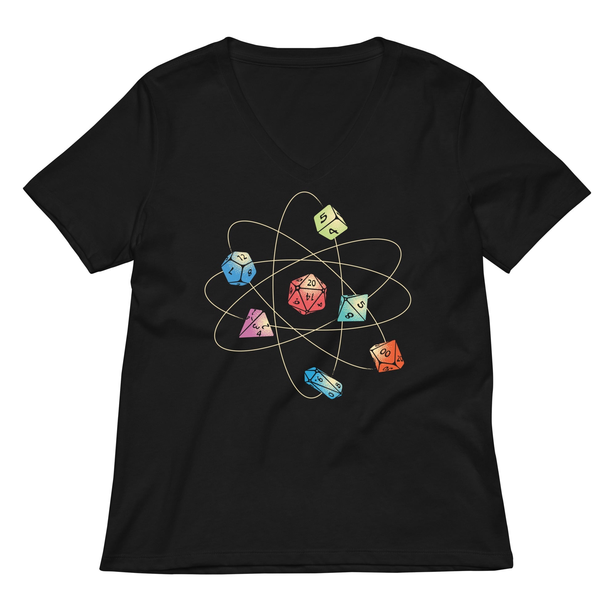 Dice Atom Women S V Neck Tee V Neck T Shirt Clean Design