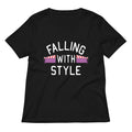 Falling With Style Women S V Neck Tee V Neck T Shirt Premium Print