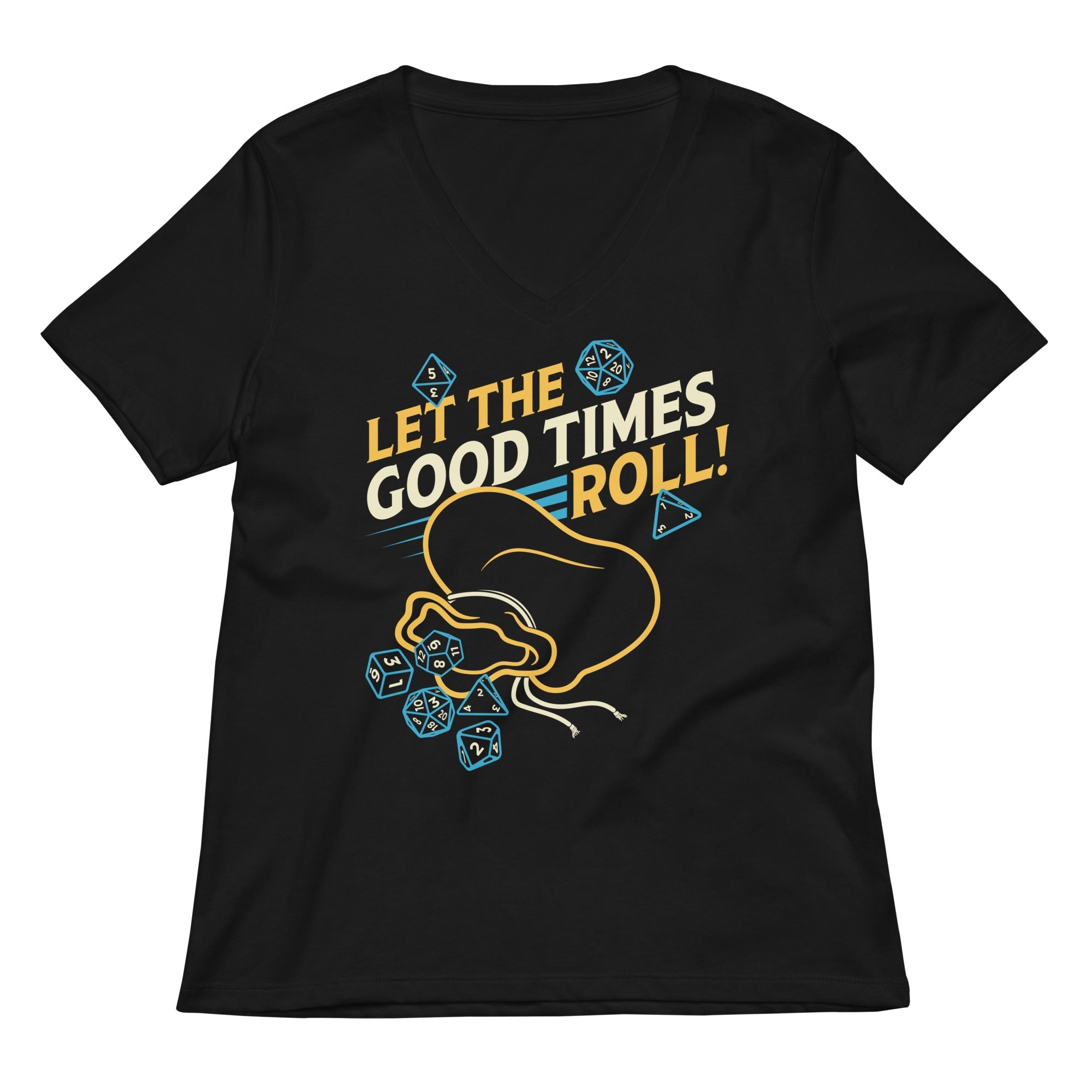 Let The Good Times Roll Women S V Neck Tee V Neck T Shirt US Trend