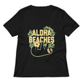 Aloha Beaches Women S V Neck Tee V Neck T Shirt Premium Print