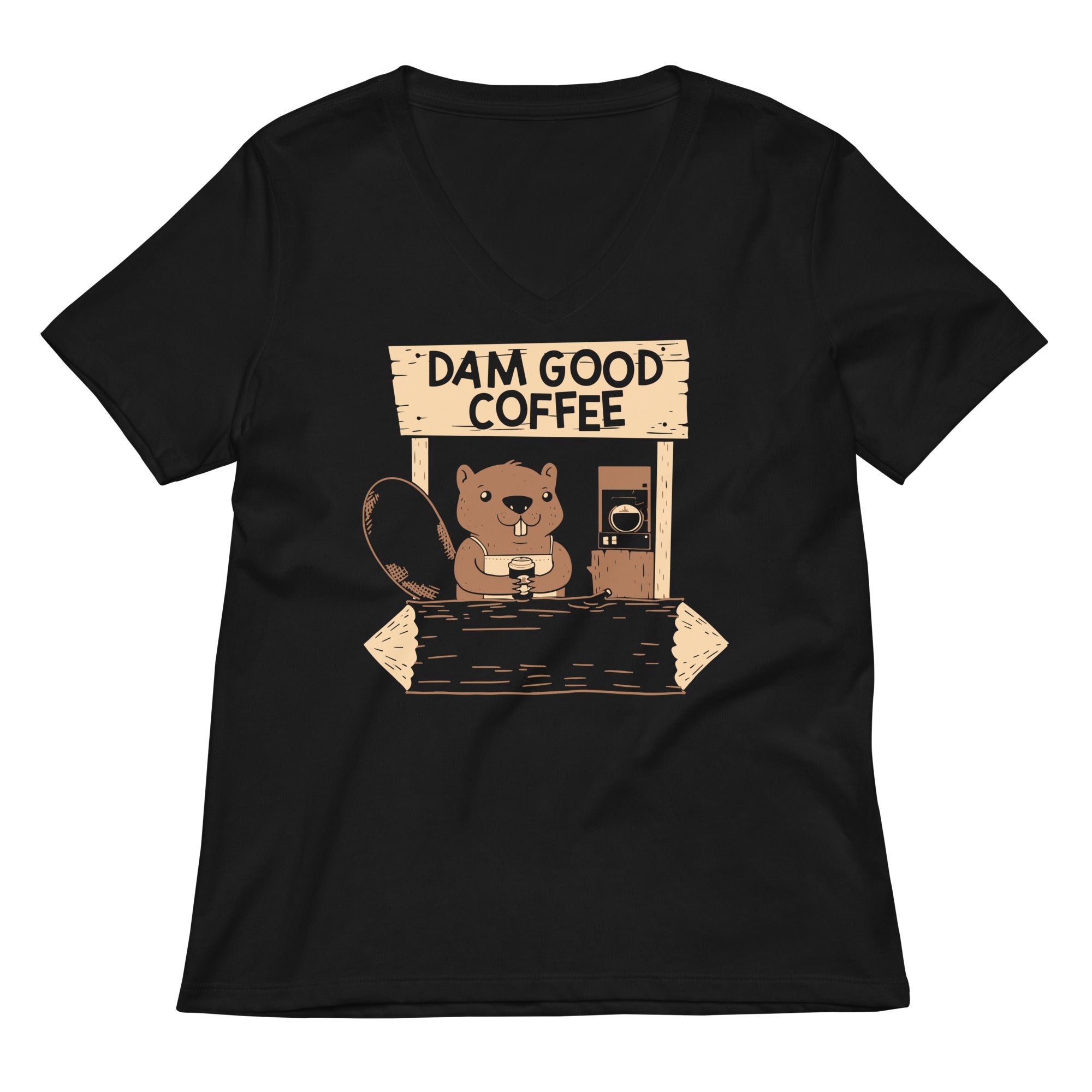 Dam Good Coffee Women S V Neck Tee V Neck T Shirt US Trend