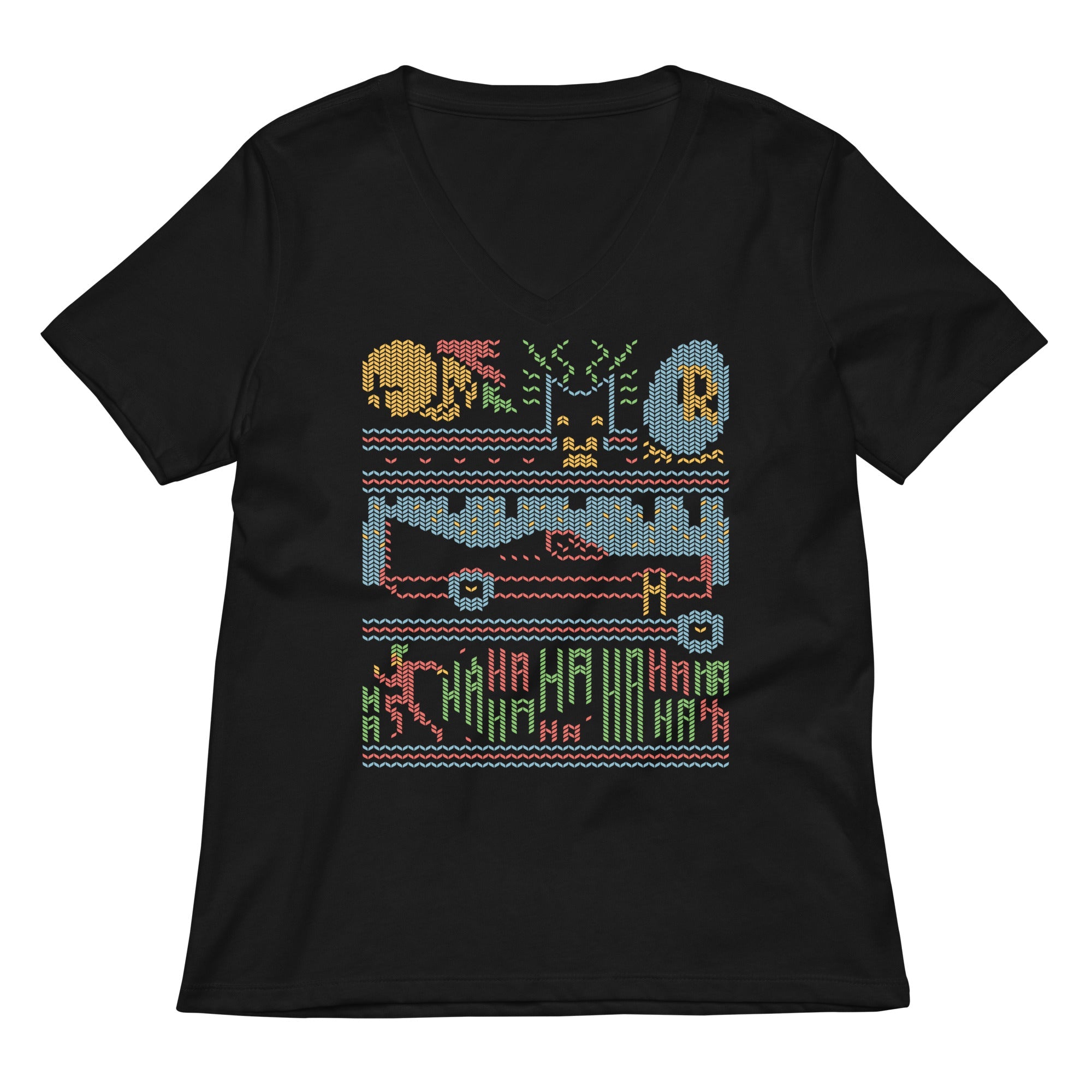 Bat Christmas Sweater Women S V Neck Tee Everyday Wear