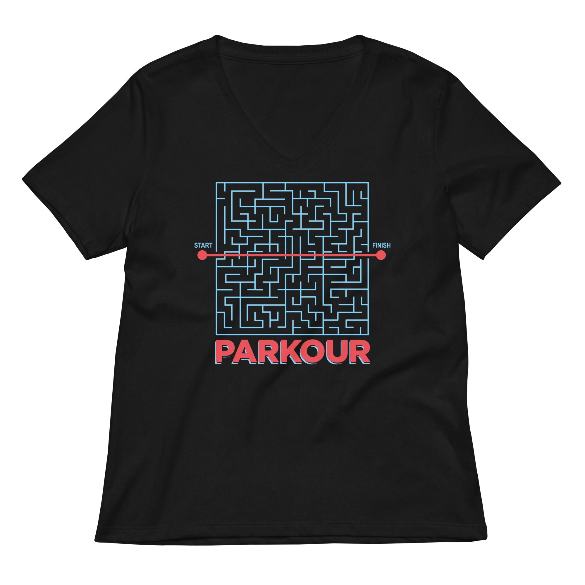 Parkour Women S V Neck Tee V Neck T Shirt Premium Print