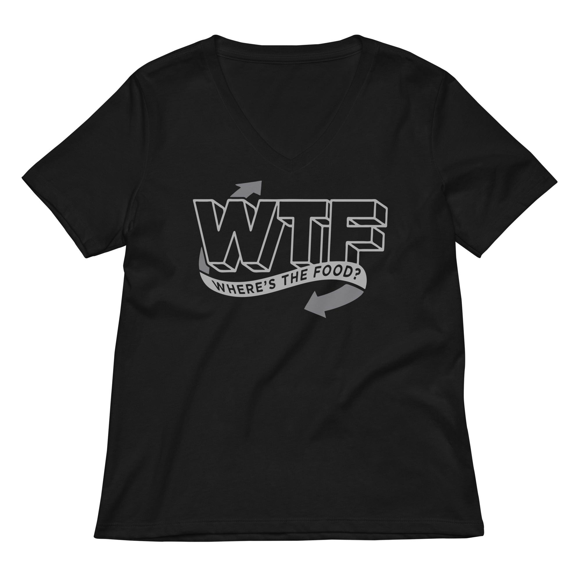 Where S The Food Women V Neck Tee V Neck T Shirt Premium Print