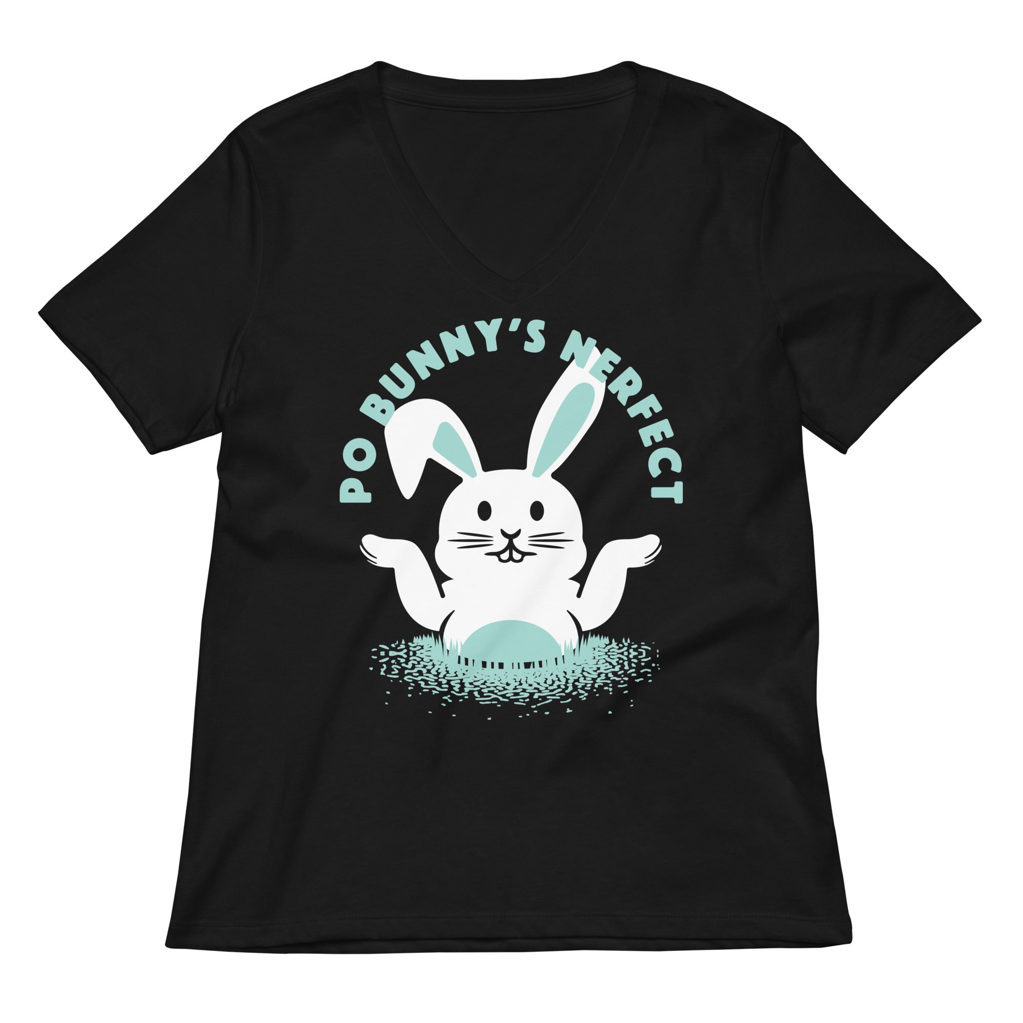 Po Bunny S Nerfect Women V Neck Tee V Neck T Shirt Everyday Wear