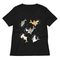 Sharks In Space Women S V Neck Tee V Neck T Shirt Minimal Style