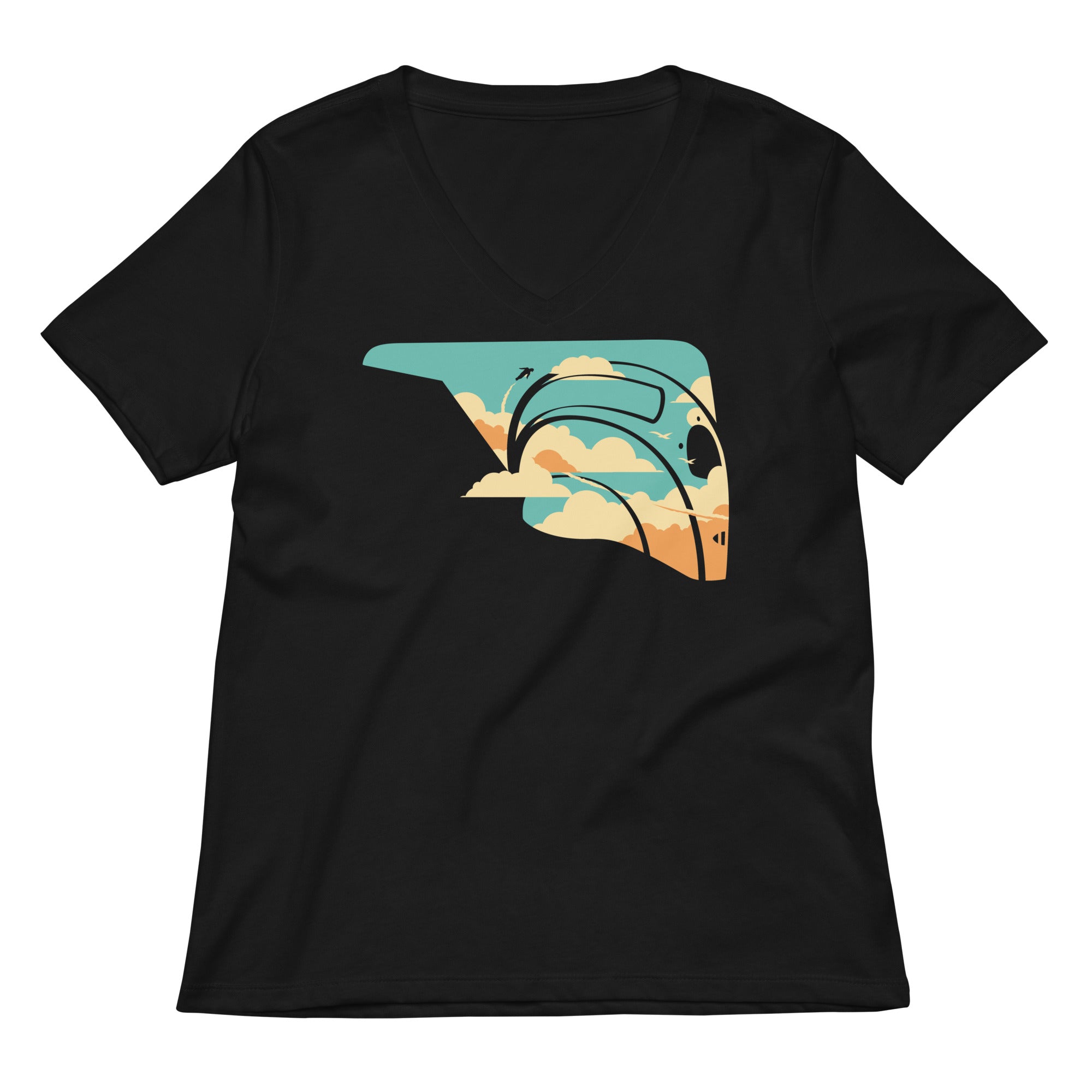 Sky Rocket Women S V Neck Tee V Neck T Shirt Clean Design