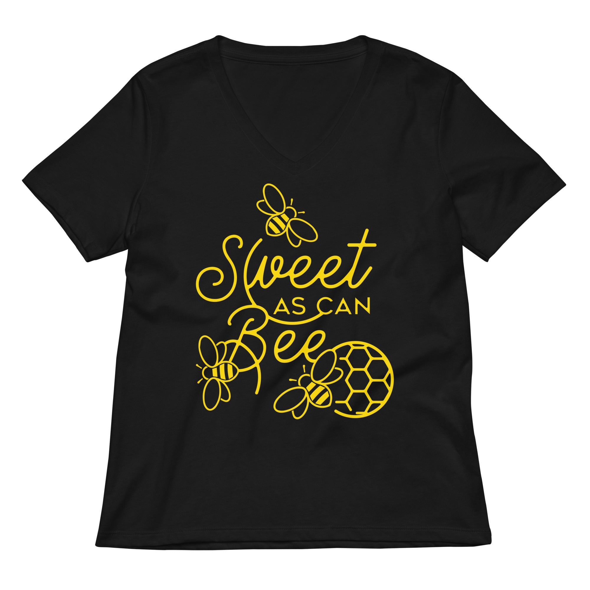 Sweet As Can Bee Women S V Neck Tee V Neck T Shirt US Trend