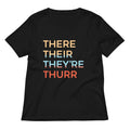 There Their They Re Thurr Women S V Neck Tee V Neck T Shirt Premium Print