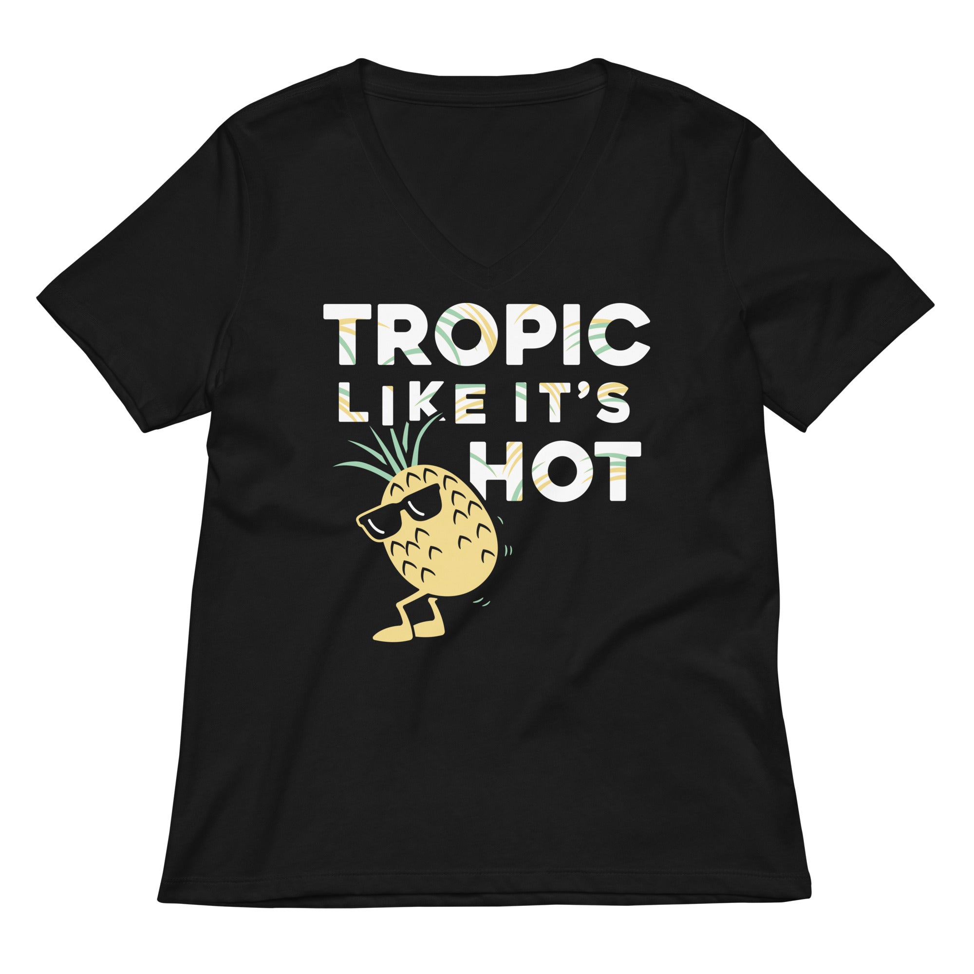 Tropic Like It S Hot Women V Neck Tee V Neck T Shirt Minimal Style