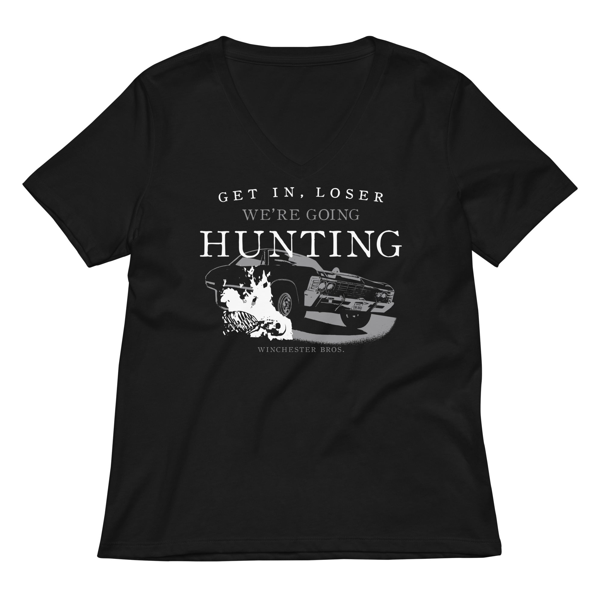We Re Going Hunting Women S V Neck Tee V Neck T Shirt US Trend