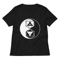 Dice Yin Yang Women S V Neck Tee V Neck T Shirt Minimal Style