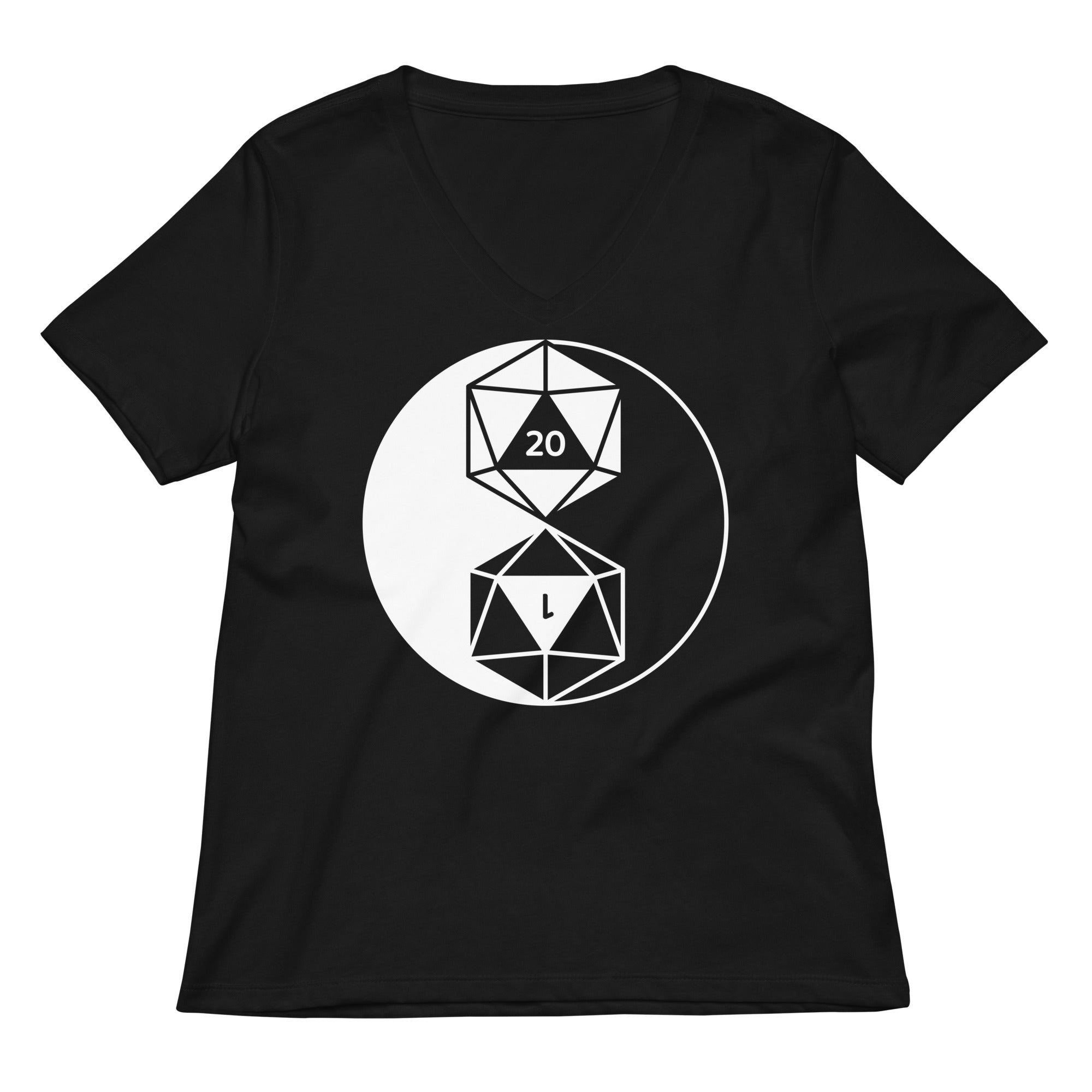 Dice Yin Yang Women S V Neck Tee V Neck T Shirt Minimal Style