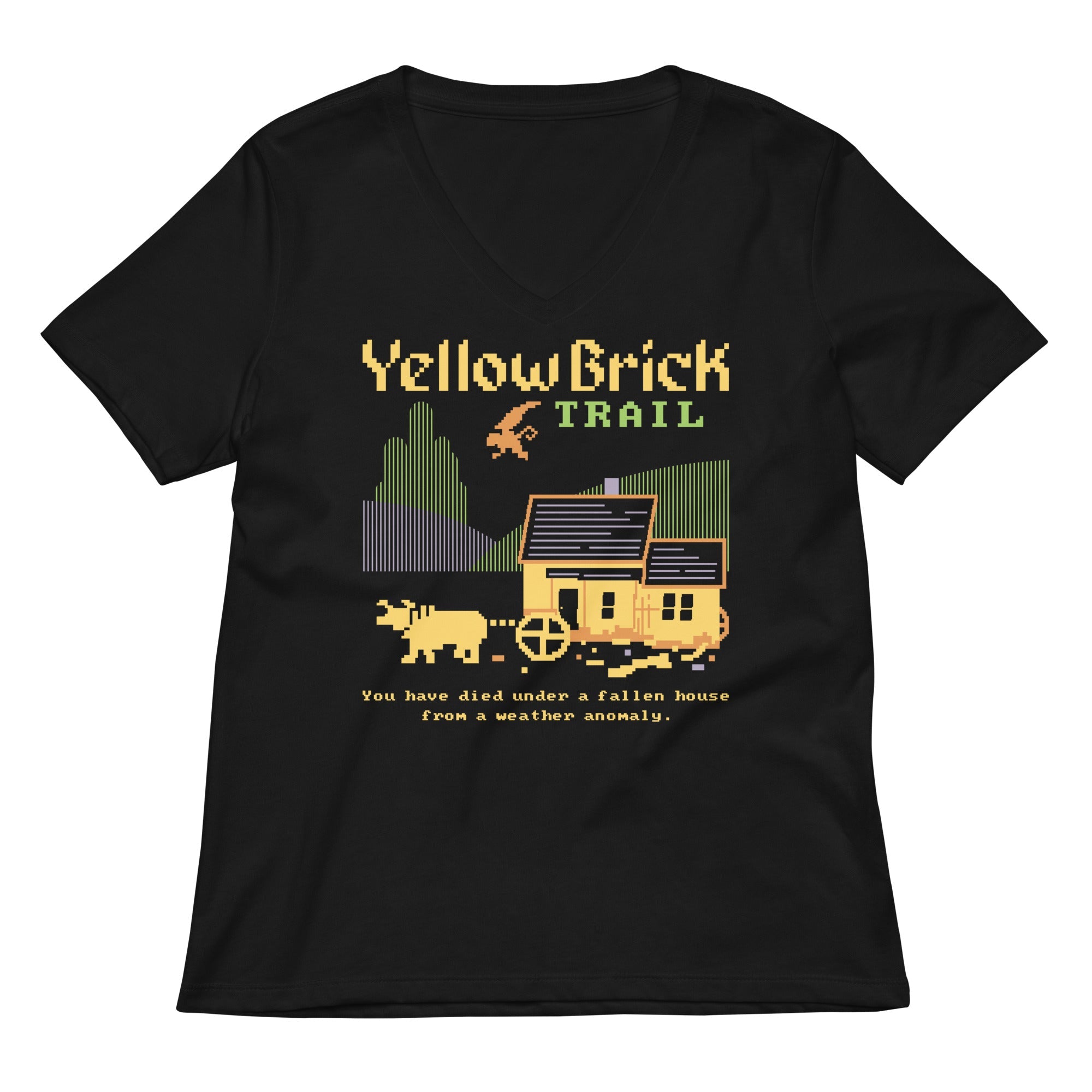 Yellow Brick Trail Women S V Neck Tee V Neck T Shirt Clean Design