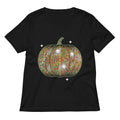 Disco Pumpkin Women S V Neck Tee V Neck T Shirt Everyday Wear