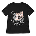 It S All Downhill From Here Women V Neck Tee V Neck T Shirt Minimal Style