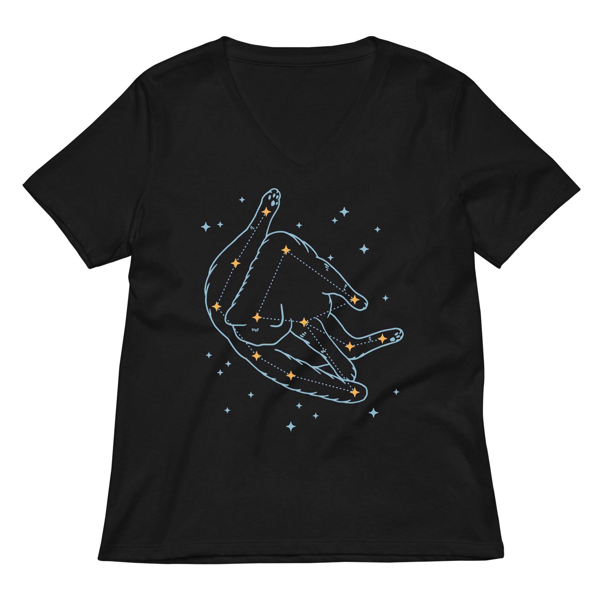 Catstellation Women S V Neck Tee V Neck T Shirt Everyday Wear