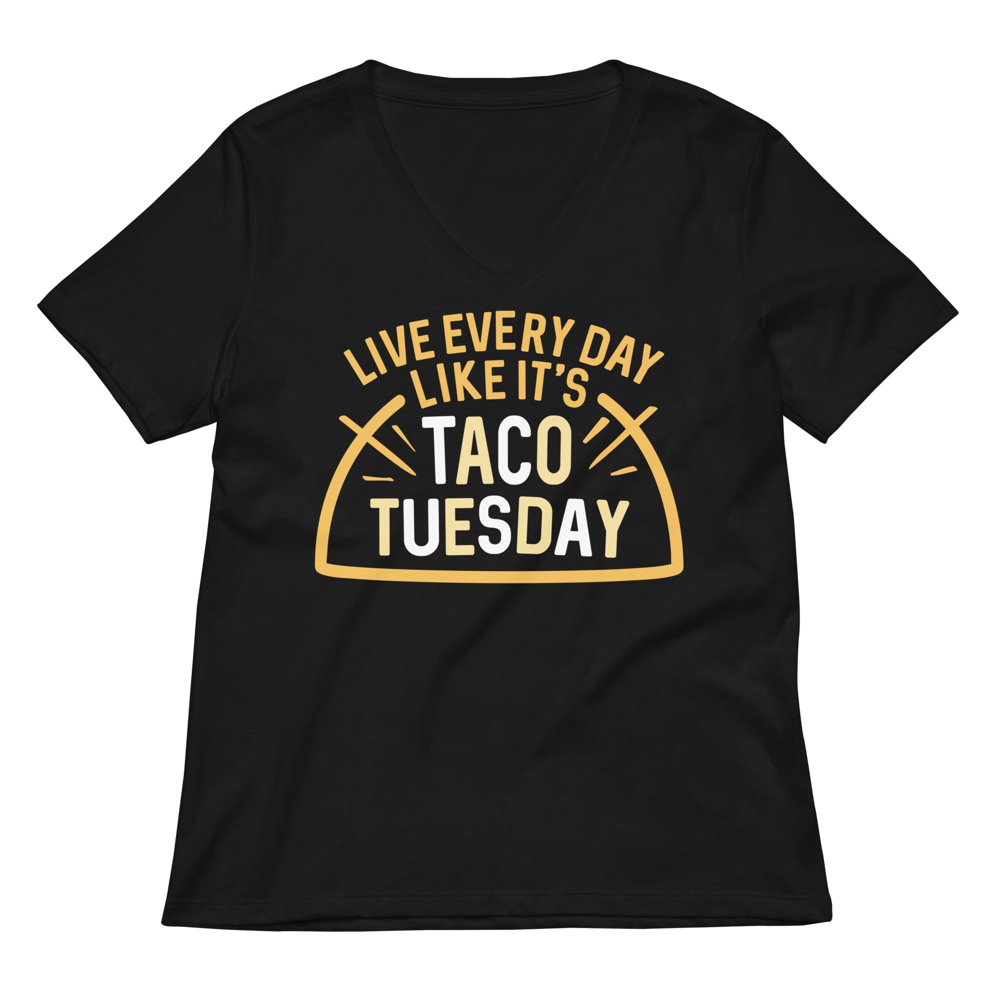 Taco Tuesday Women S V Neck Tee V Neck T Shirt Clean Design