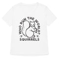 Who Run The World Squirrels Women S V Neck Tee V Neck T Shirt US Trend