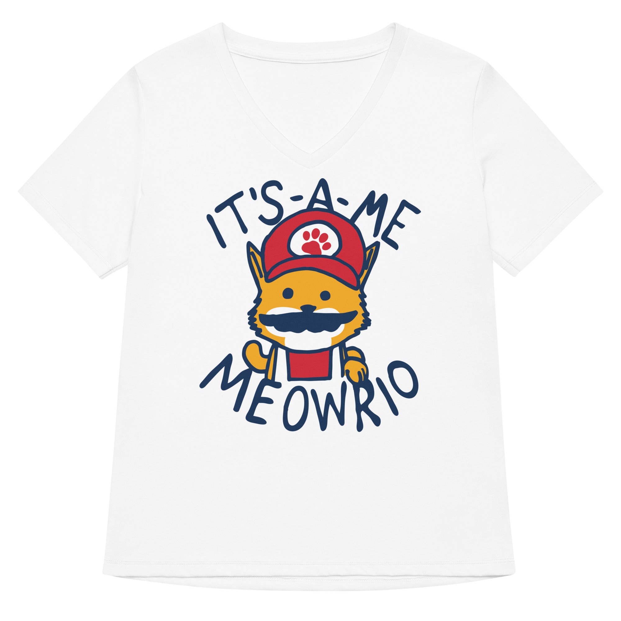 It S A Me Meowrio Women V Neck Tee V Neck T Shirt Minimal Style