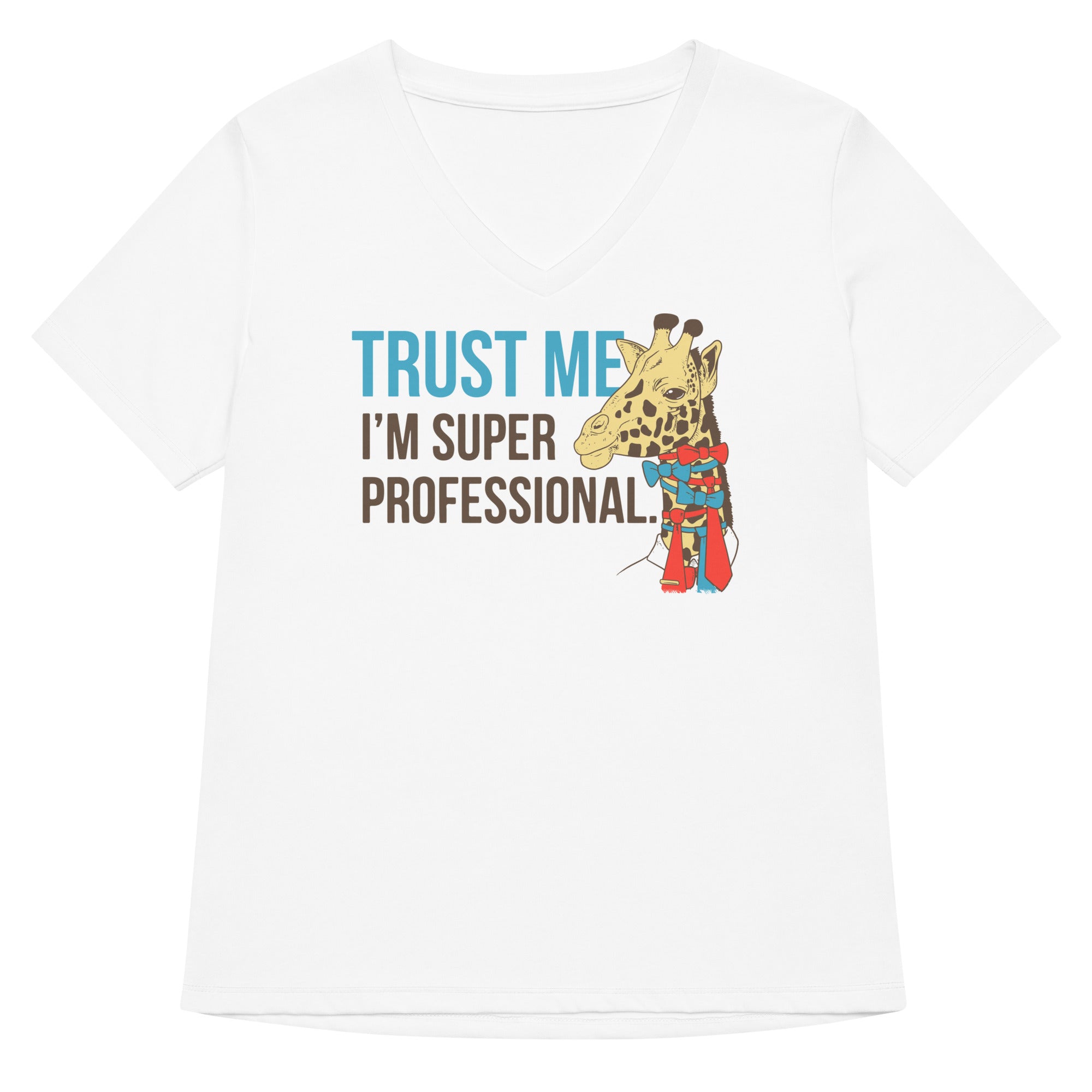 Trust Me I M Super Professional Women S V Neck Tee V Neck T Shirt Premium Print