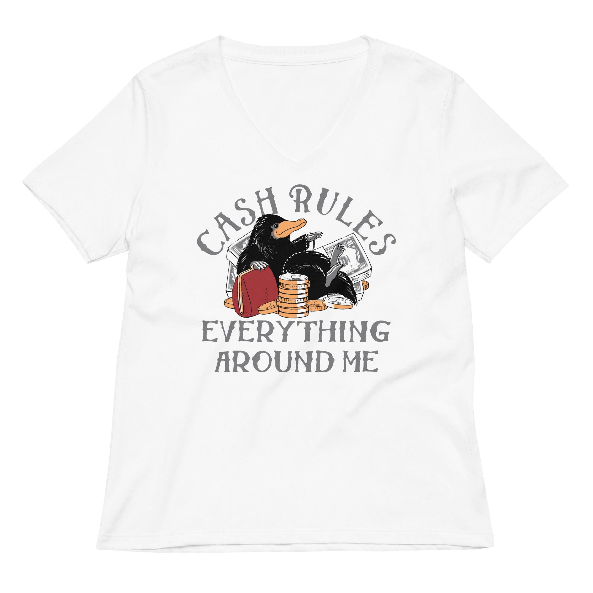 Cash Rules Everything Around Me Women S V Neck Tee V Neck T Shirt Premium Print